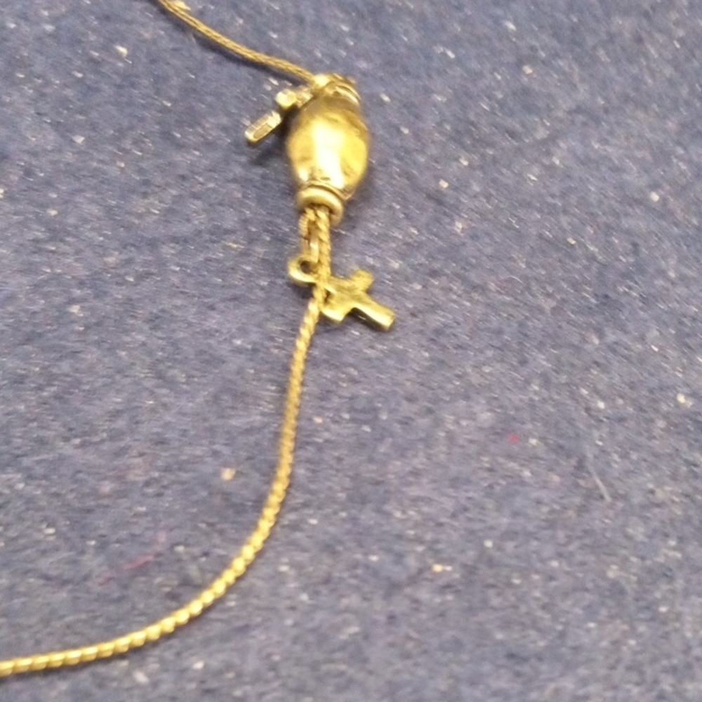 Goldtone Cross Bracelet 8" Vintage - Picture 4 of 6